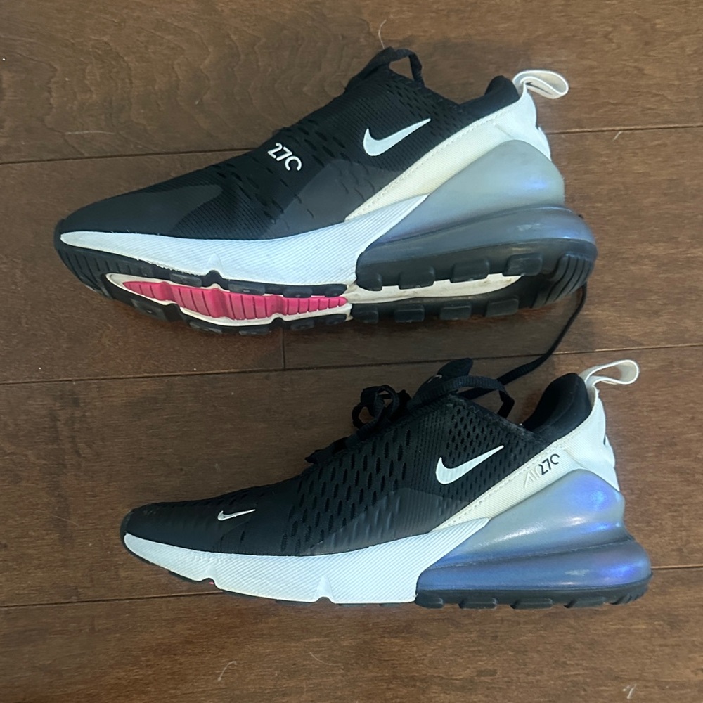 Nike Black White Iridescent Air Max 270 Sneakers - Picture 6 of 9